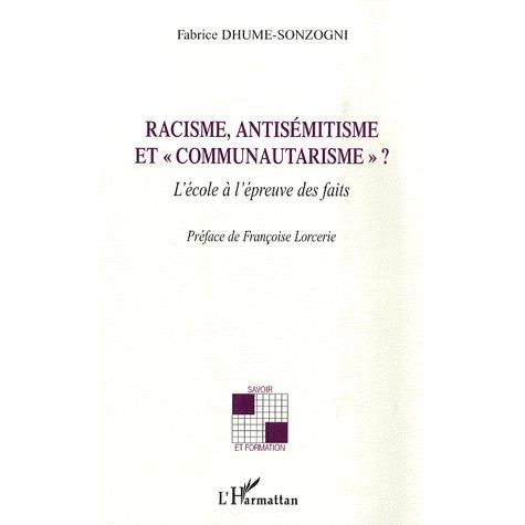 Cover for Fabrice Dhume-Sonzogni · Racisme, antisémitisme et &quot;communautarisme&quot;? (Paperback Book) (2020)