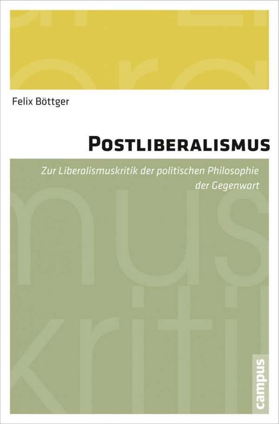 Cover for Böttger · Postliberalismus (Buch)