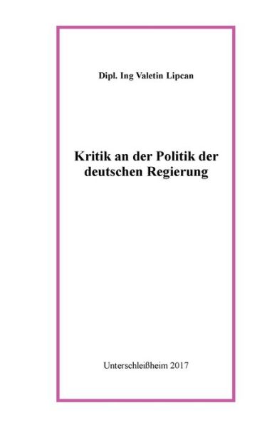 Cover for Lipcan · Kritik an der Politik der deutsc (Book) (2017)