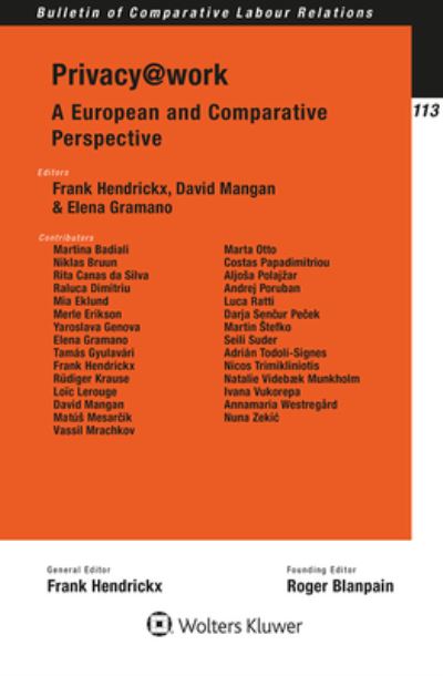 Cover for Privacy@work : A European and Comparative Perspective (Paperback Book) (2023)