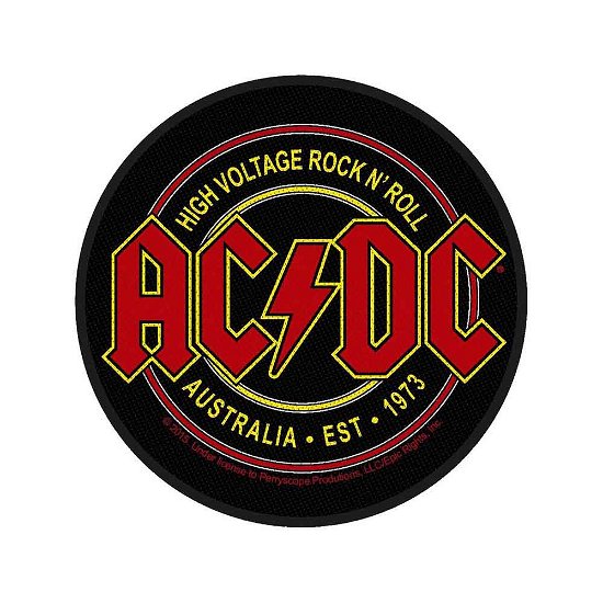 AC/DC Standard Woven Patch: High Voltage Rock N Roll - AC/DC - Marchandise - PHD - 5055339762070 - 19 août 2019