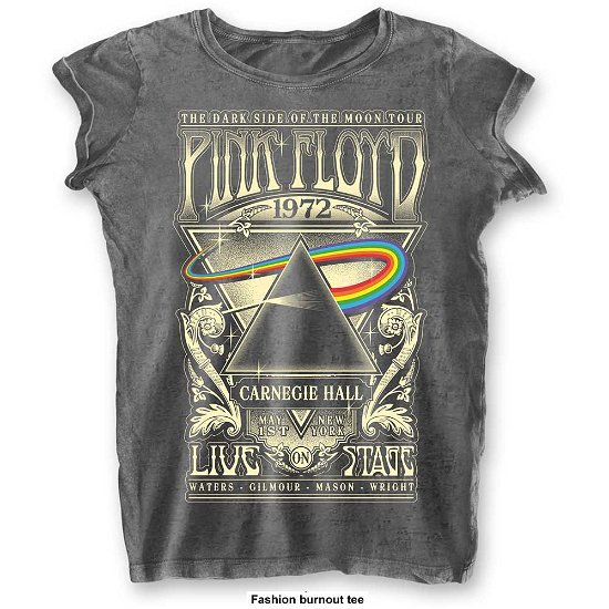 Pink Floyd Ladies T-Shirt: Carnegie Hall (Burnout) - Pink Floyd - Produtos -  - 5056368611070 - 