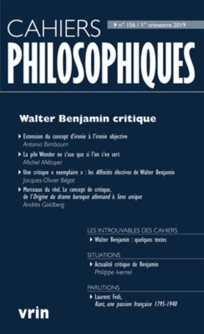 Cover for Walter Benjamin · Walter Benjamin Critique (Paperback Book) (2019)
