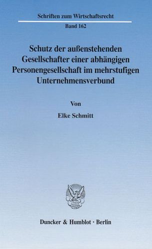 Cover for Schmitt · Schutz der außenstehenden Gesel (Book) (2003)