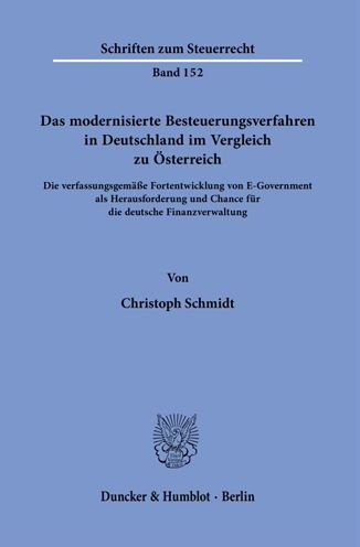 Das modernisierte Besteuerungsv - Schmidt - Bücher -  - 9783428181070 - 22. Dezember 2020