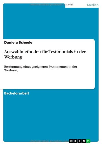 Cover for Scheele · Auswahlmethoden für Testimonial (Book) [German edition] (2011)