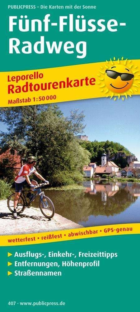 Cover for Publicpress · Five Rivers Cycle Route, cycle tour map 1:50,000 (Kort) (2016)