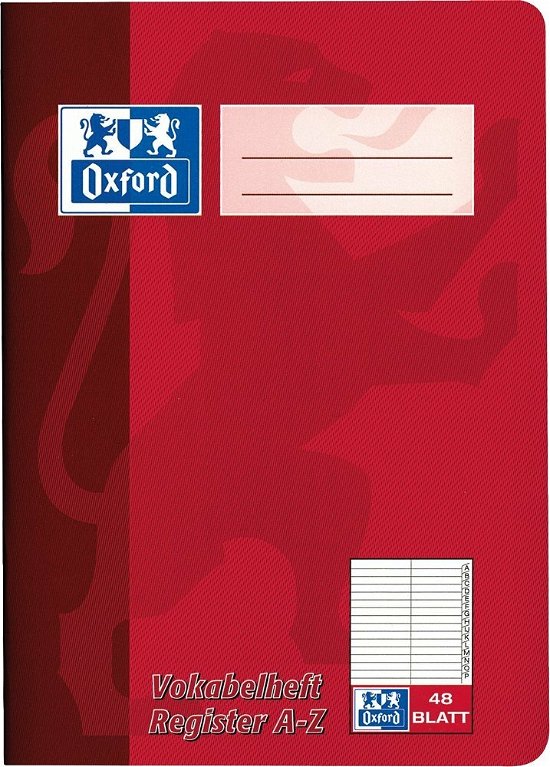 Cover for Oxford · Oxford 384504855/100302812 Vocabulary Book, A5, 48 Sheets, Red, Green (MERCH) (2017)