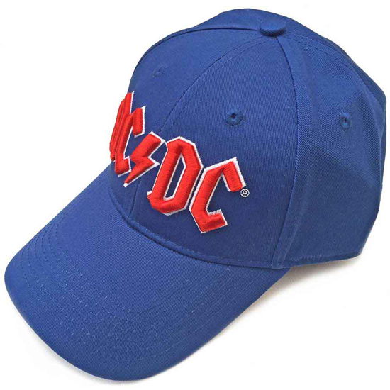 AC/DC Unisex Baseball Cap: Red Logo (Mid Blue) - AC/DC - Merchandise - Perryscope - 5056170626071 - 
