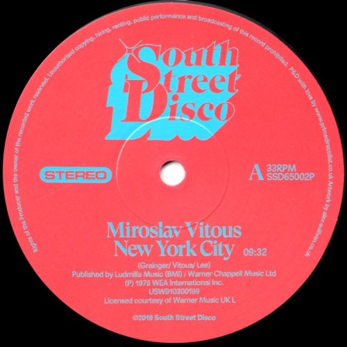 New York City / Whistle Bump' - Miroslav Vitous - Music - SOUTH STREET DISCO - 5060202593071 - April 26, 2019