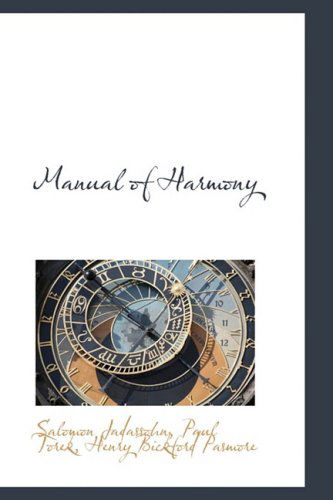 Cover for Salomon Jadassohn · Manual of Harmony (Hardcover Book) (2009)