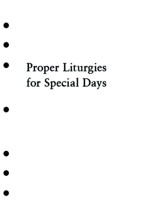Cover for Church Publishing · Holy Eucharist Proper Liturgies for Special Days Inserts (Løsblad) (2000)