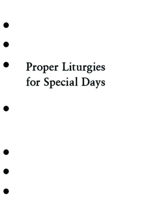 Cover for Church Publishing Incorporated · Holy Eucharist Proper Liturgies for Special Days Inserts (Loose-leaf) (2000)