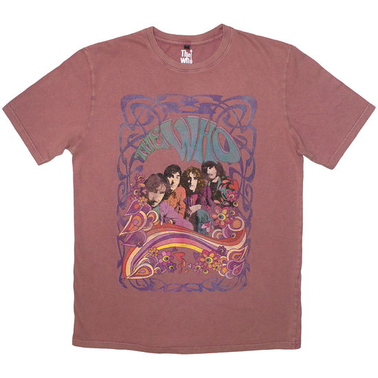 Cover for The Who · The Who Unisex Stone Wash T-Shirt: Psych Floral (Kashmir Red) (T-shirt) [size S] (2024)