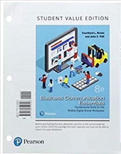 Cover for Courtland Bovee · Business Communication Essentials, Student Value Edition + 2019 MyLab Business Communication with Pearson eText -- Access Card Package (Loose-leaf) (2020)