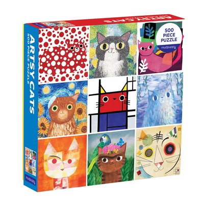 Artsy Cats 500 Piece Family Puzzle - Mudpuppy - Brettspill - Galison - 9780735361072 - 16. juli 2019