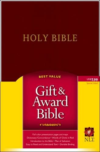Cover for Tyndale · Gift and Award Bible-Nlt (Läderbok) [2nd edition] [Burgundy Imitation] (2024)