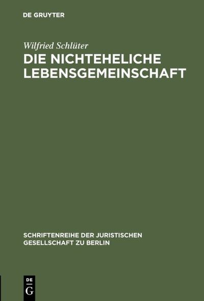 Cover for Schlüter · Die nichteheliche Lebensgemein (Book) (1981)