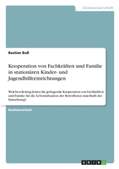 Cover for Buß · Kooperation von Fachkräften und Fam (Bog)