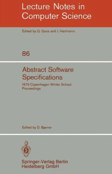 Cover for D Bjorner · Abstract Software Specifications - Lecture Notes in Computer Science (Pocketbok) (1980)