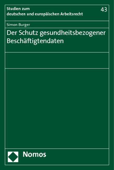 Cover for Burger · Der Schutz gesundheitsbezogener (Book) (2013)