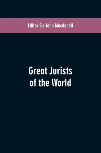 Cover for Great Jurists of the World (Paperback Book) (2019)