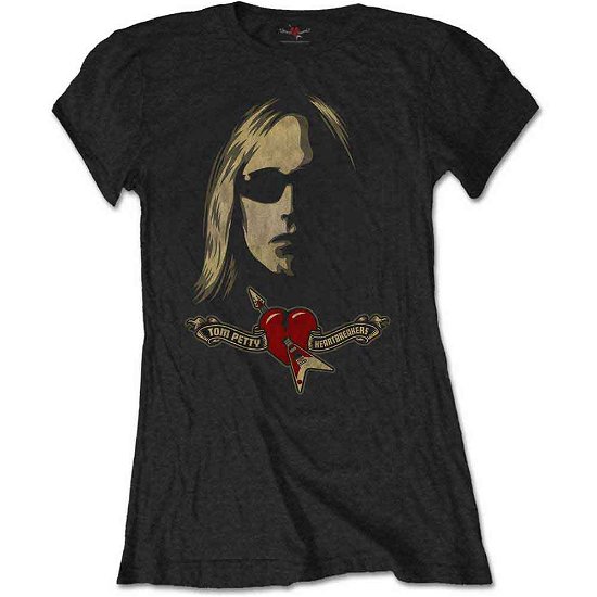 Tom Petty & The Heartbreakers Ladies T-Shirt: Shades & Logo (Soft Hand Inks) - Tom Petty & The Heartbreakers - Merchandise -  - 5056170619073 - 