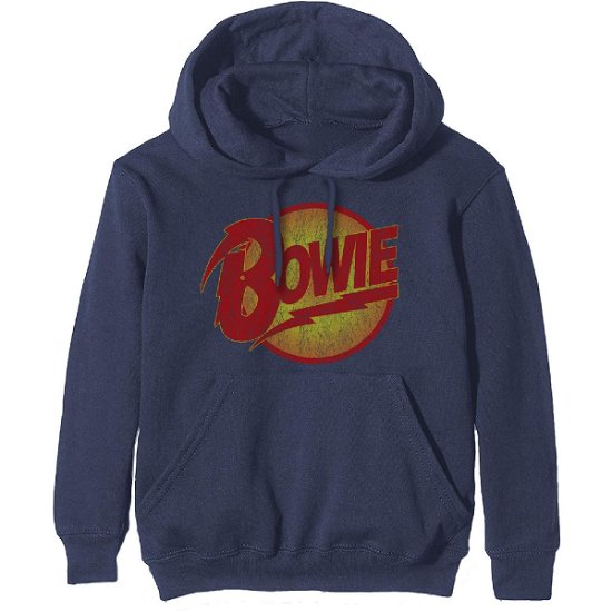 Cover for David Bowie · David Bowie Unisex Pullover Hoodie: Vintage Diamond Dogs Logo (Hoodie) [size S] [Blue - Unisex edition]