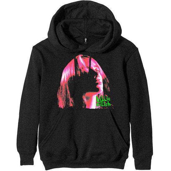 Billie Eilish Unisex Pullover Hoodie: Neon Shadow Pink - Billie Eilish - Produtos -  - 5056561008073 - 