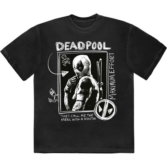 Marvel Comics Unisex T-Shirt: Deadpool Merc With A Mouth Max Effort (Black) - Marvel Comics - Merchandise -  - 5056737261073 - June 14, 2024