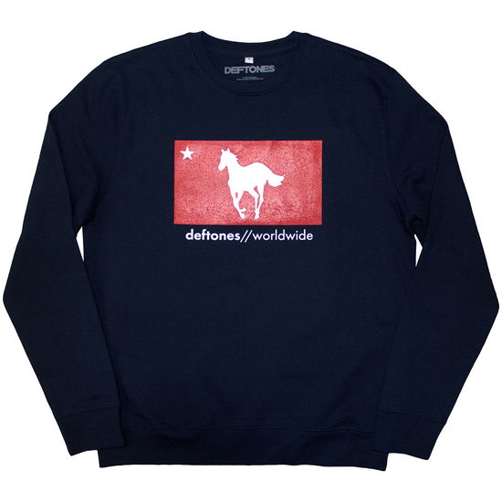 Cover for Deftones · Deftones Unisex Sweatshirt: Star &amp; Pony (Navy Blue) (Klær) [size XS] (2024)