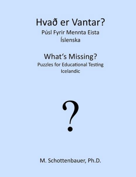 Cover for M Schottenbauer · What's Missing? Puzzles for Educational Testing: Icelandic (Paperback Bog) (2013)