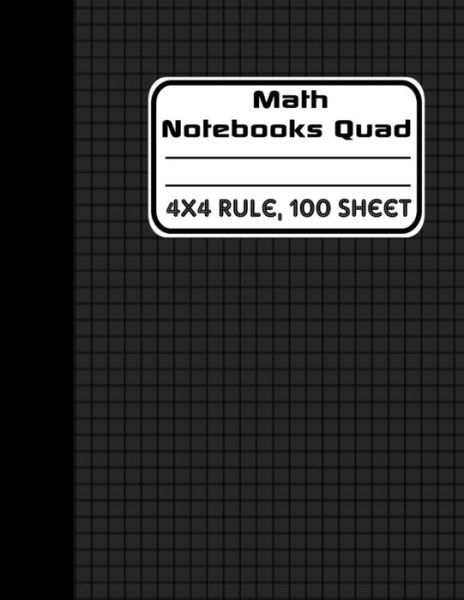 Cover for Sam Adam · Math Notebooks Quad 4x4 Rule, 100 Sheets (Cover Black) (Paperback Book) (2019)