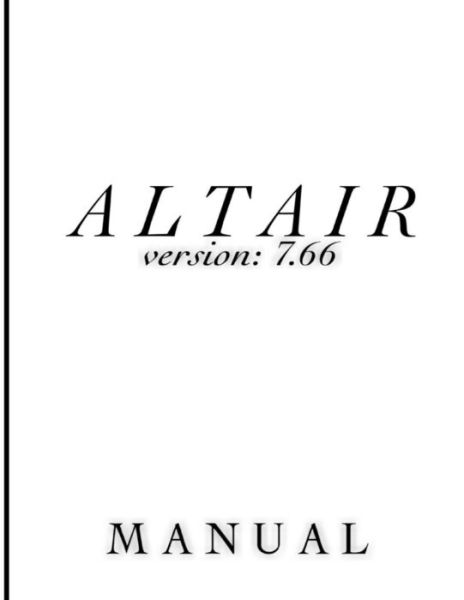 Cover for Algol · Altair - Manual (Paperback Book) (2018)