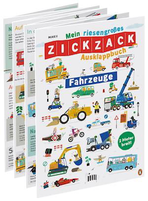Cover for Makii · Mein riesengroßes ZICKZACK Ausklappbuch - Fahrzeuge (Hardcover Book) (2021)