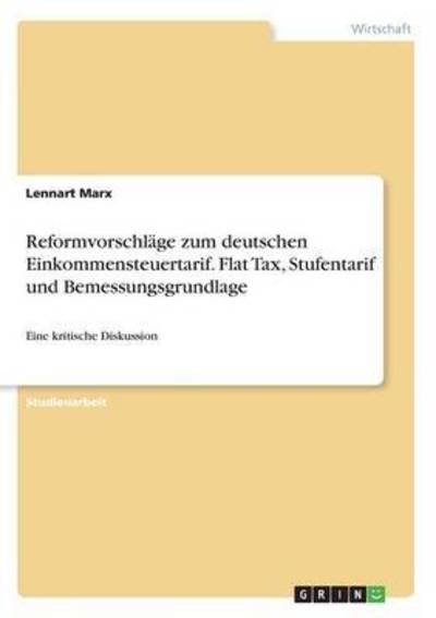 Cover for Marx · Reformvorschläge zum deutschen Ein (Bog) (2017)