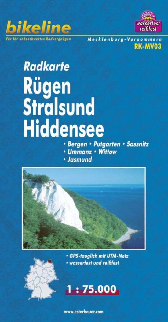 Rügen Stralsund Hiddensee, Bikeline Radkarte - Esterbauer - Książki - Esterbauer Verlag - 9783850002073 - 1 listopada 2016