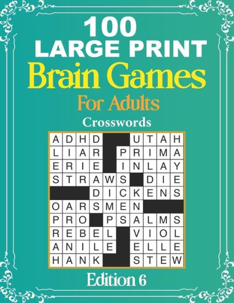 Cover for Train Brainbook · 100 Large Print Brain Games For Adults Crosswords EDITION 6 (Paperback Book) (2020)