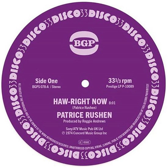 Patrice Rushen · Haw-Right Now / Kickin' Back (LP) (2024)