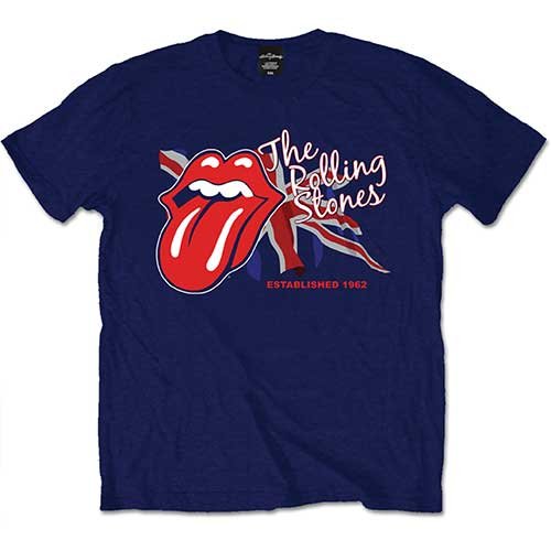 Cover for The Rolling Stones · The Rolling Stones Unisex T-Shirt: Lick the Flag (T-shirt) [size S] [Blue - Unisex edition]