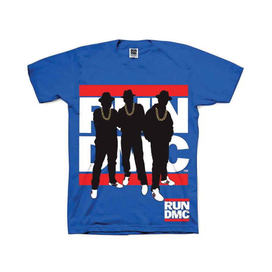 Cover for Run DMC · Run DMC Unisex T-Shirt: Silhouette (T-shirt) [size L] [Blue - Unisex edition] (2015)