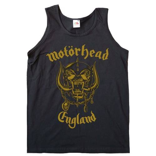Motorhead Ladies Vest T-Shirt: England Gold - Motörhead - Merchandise - Global - Apparel - 5055295383074 - 