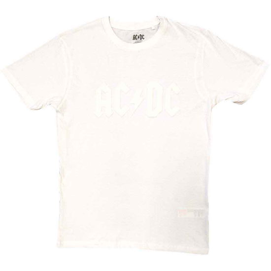AC/DC Unisex Hi-Build T-Shirt: Logo (White-On-White) - AC/DC - Merchandise -  - 5056561072074 - 