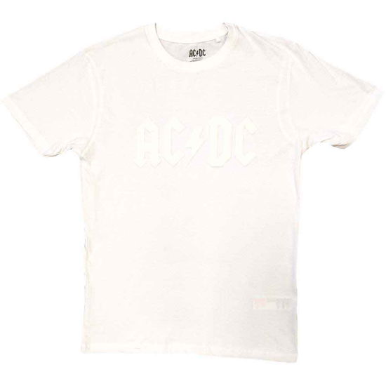 AC/DC Unisex Hi-Build T-Shirt: Logo (White-On-White) - AC/DC - Produtos -  - 5056561072074 - 