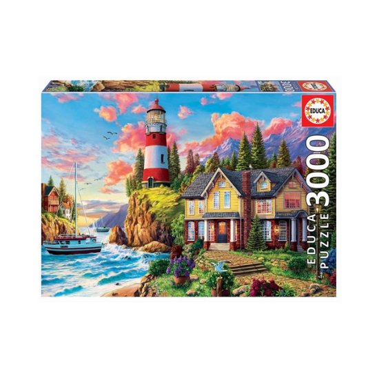 Cover for Lighthouse &amp; Cottage 3000pc Jigsaw Puzzle (MERCH) (2021)