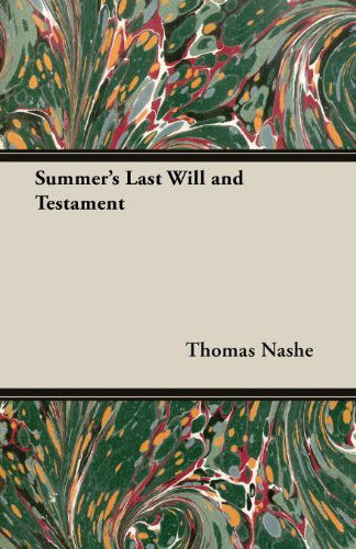 Cover for Thomas Nashe · Summer's Last Will and Testament (Paperback Book) (2013)