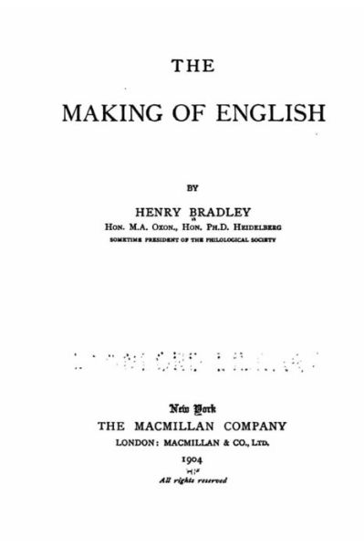 Cover for Henry Bradley · The making of English (Paperback Book) (2016)