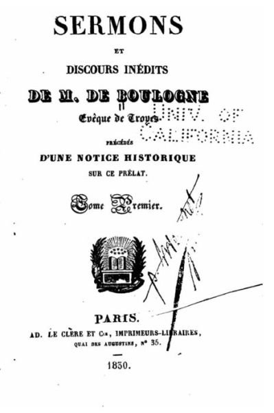 Cover for Etienne Antoine De Boulogne · Sermons et Discours Inedits de M. de Boulogne (Paperback Bog) (2016)
