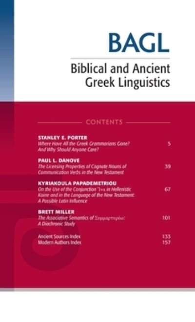 Cover for Stanley E. Porter · Biblical and Ancient Greek Linguistics, Volume 9 (Book) (2021)
