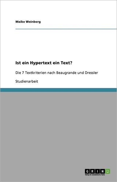 Cover for Weinberg · Ist ein Hypertext ein Text? (Bog)
